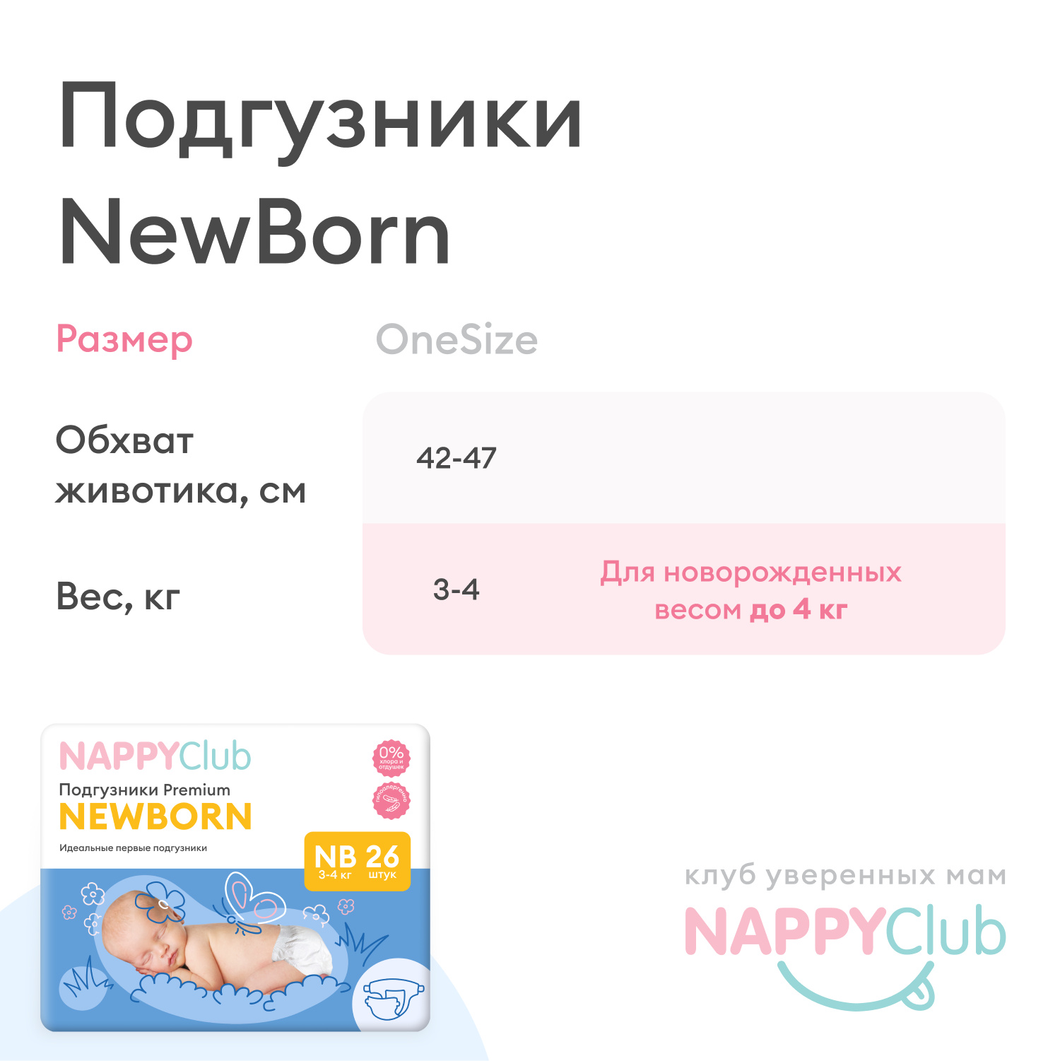 Подгузники NewBorn для новорождённых 80